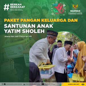 Read more about the article Sambut Hari Jadi Cianjur ke 346, BAZNAS Kabupaten Cianjur Berikan Santunan Yatrim dan Paket Pangan Keluarga